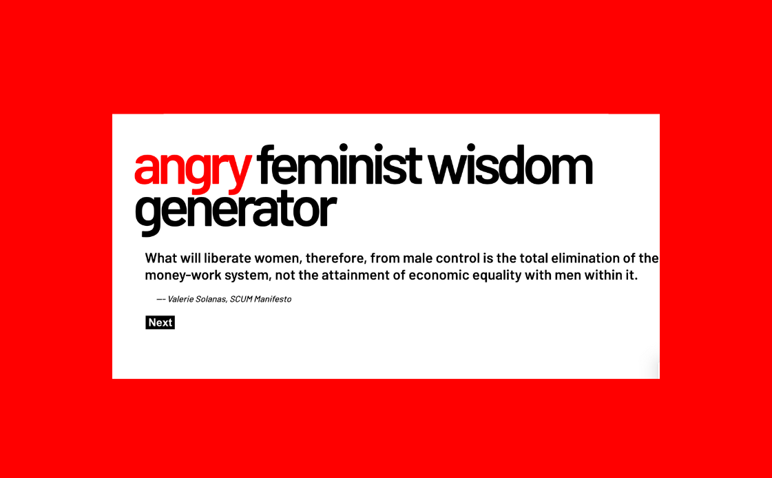 image of the angry feminist app