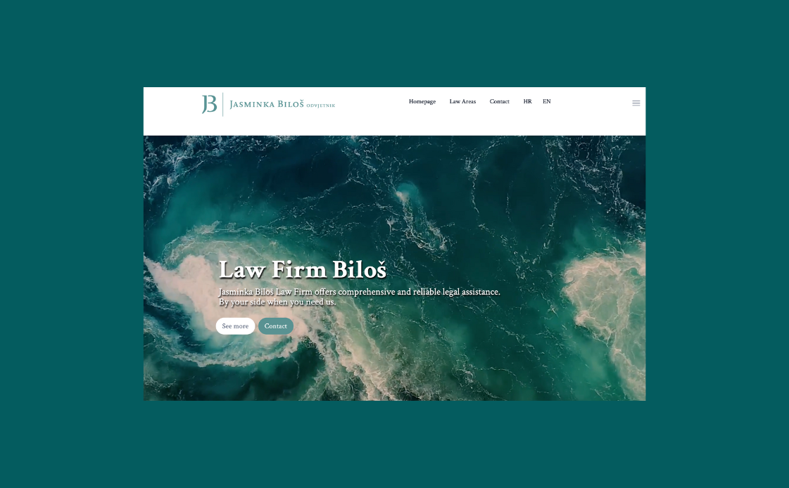 screenshot of law firm's website